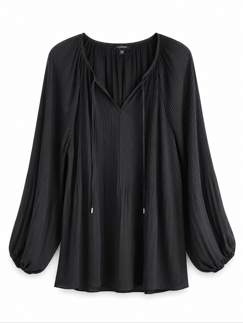 Le Chateau Dark Green Pleated Blouse 3XL